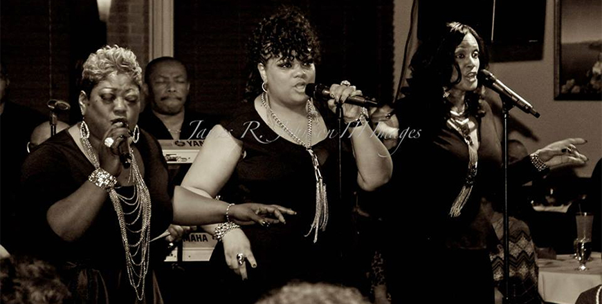 Anissa Hargrove performing with Shadz of Soul